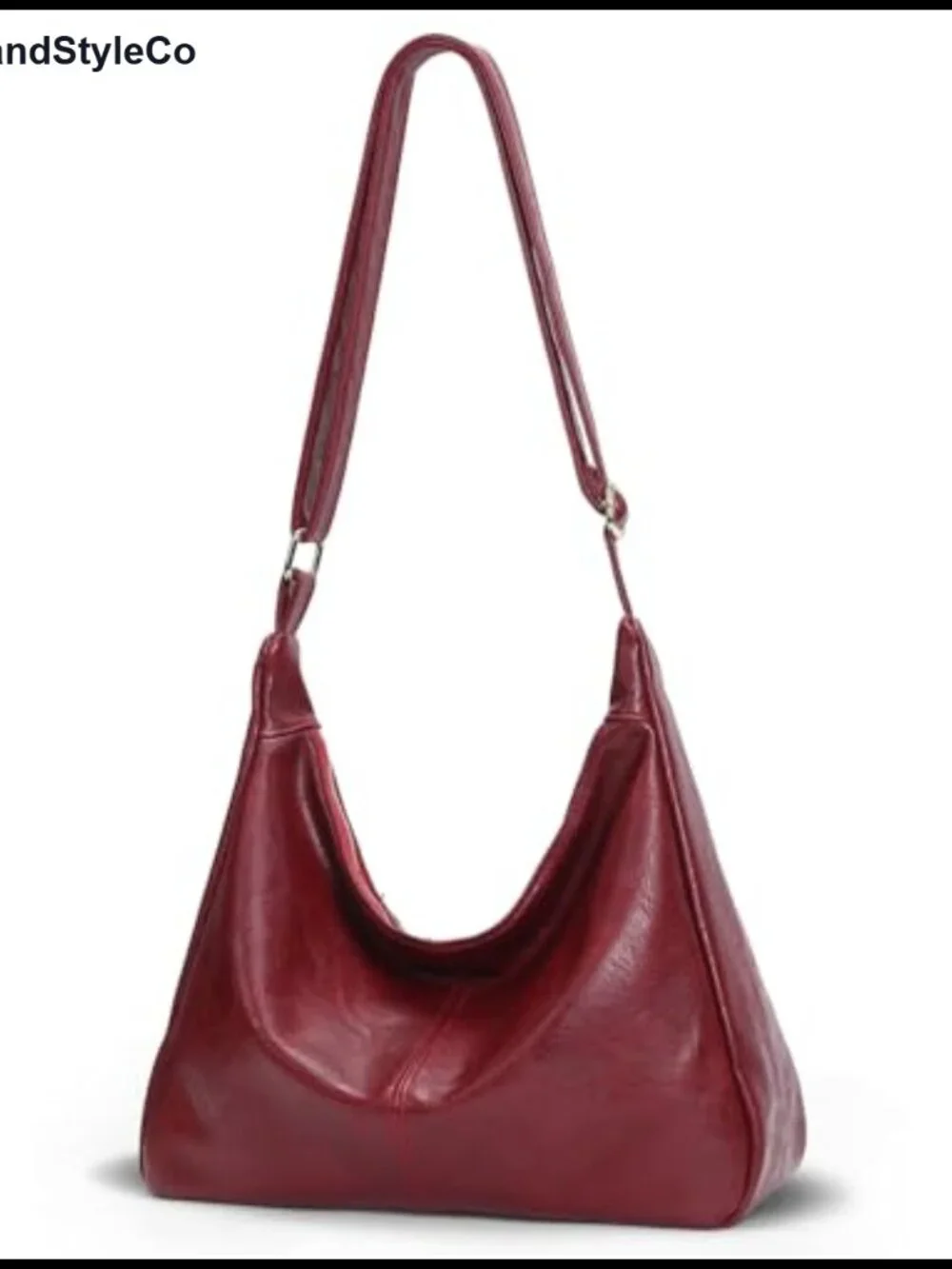 PU Leather Slouchy Hobo Shoulder Bag Large Capacity Crossbody Purse